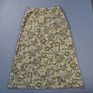 Pendleton Skirt Womens 12 Tan Sage Green Floral Pencil Maxi Earthtone Boho Flowy